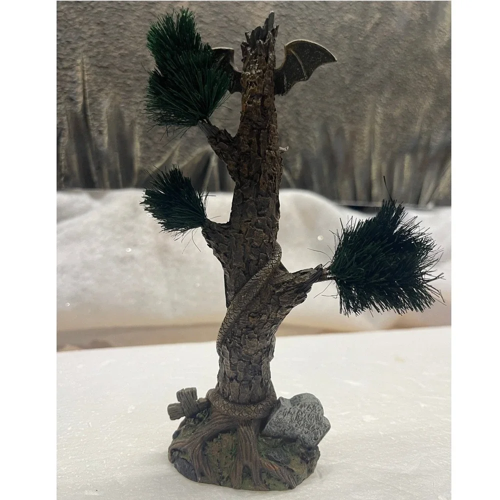 Dept 56 Halloween Spooky Totem & Gothic Vulture Street Lamp Set 53063 52961
